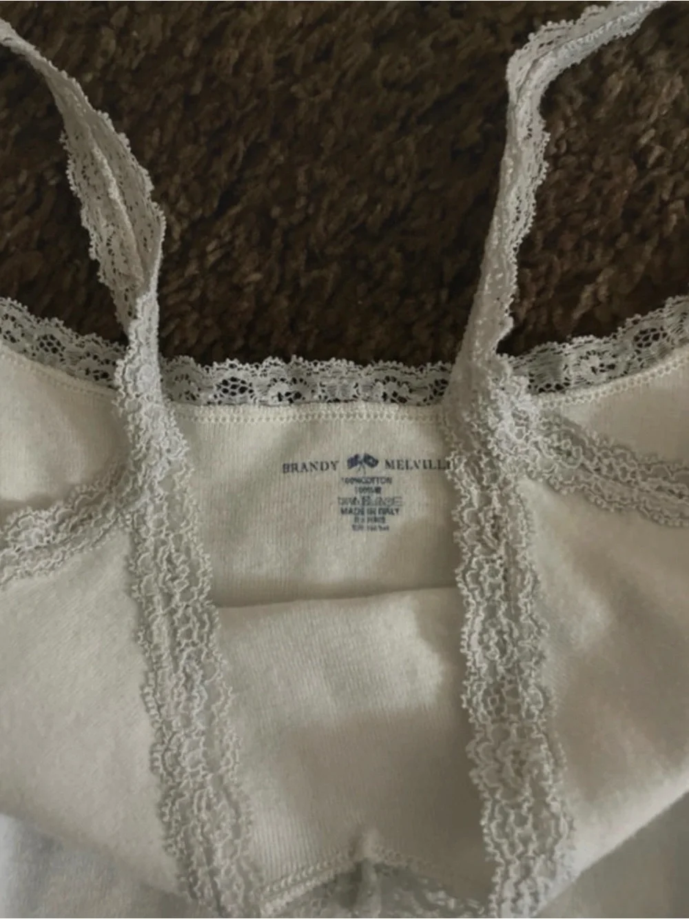 Brandy Melville White Lace-Trim Camisole - Picture 2 of 4